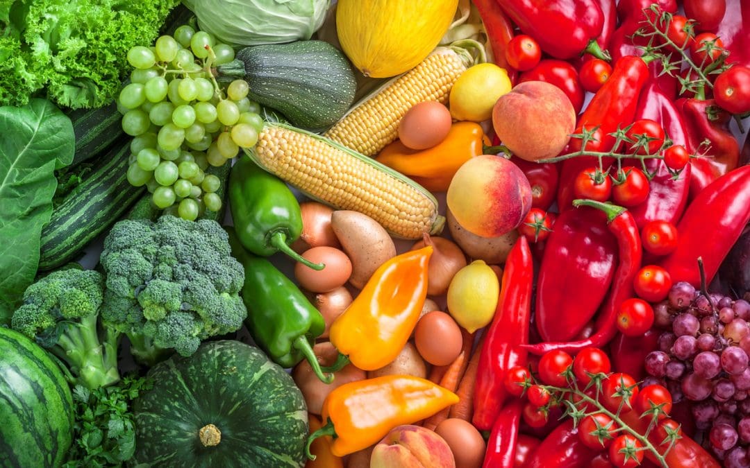 Colorful fruit and vegetables