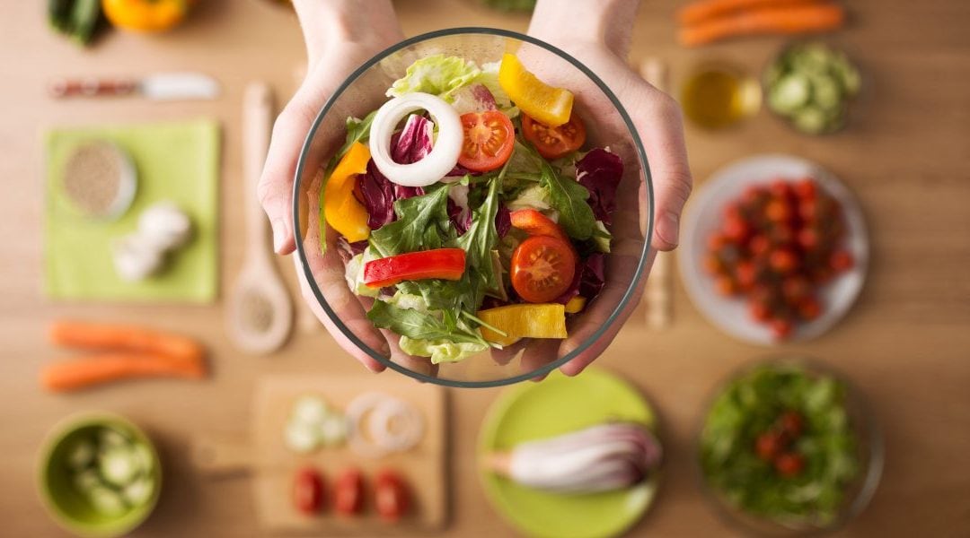 Colorful salad with a variety of vegetables