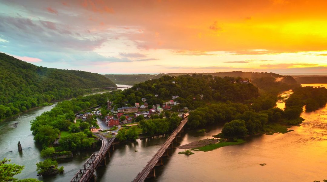 Harpers Ferry National Historic Park Sunset From Maryland Heights Overlook