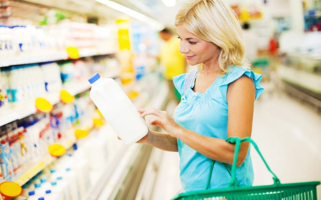 WIC member shopping for dairy items