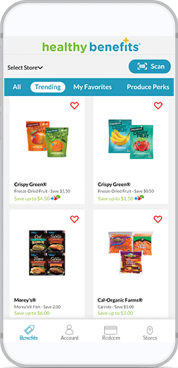 Healthy Savings grocery discounts mobile app.